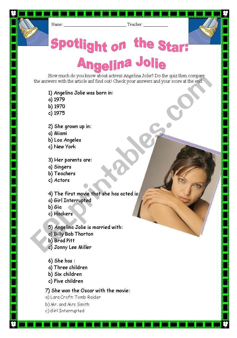 Spotlight on the star: Angelina Jolie