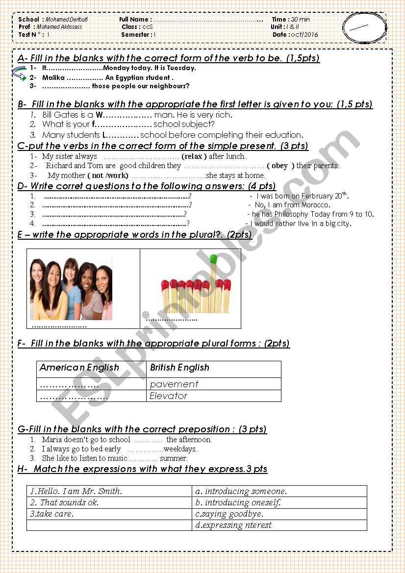 Quiz unit 1 and 2 for common core classes