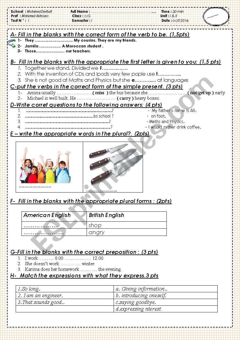 Quiz unit 1 and 2 for common core classes