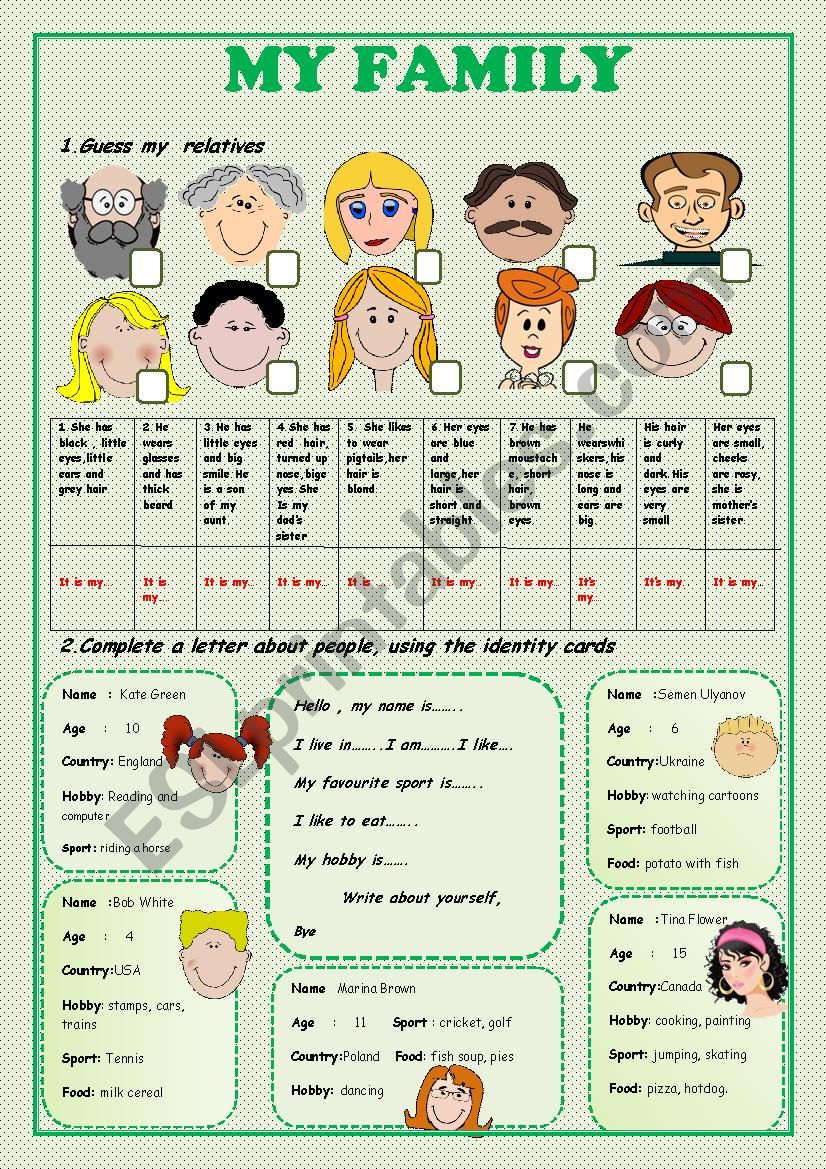 This is my family. part 2 worksheet