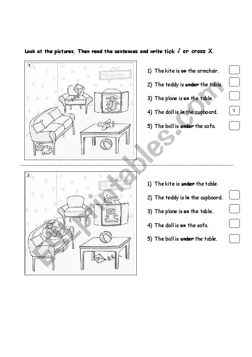 place of prepositions worksheet