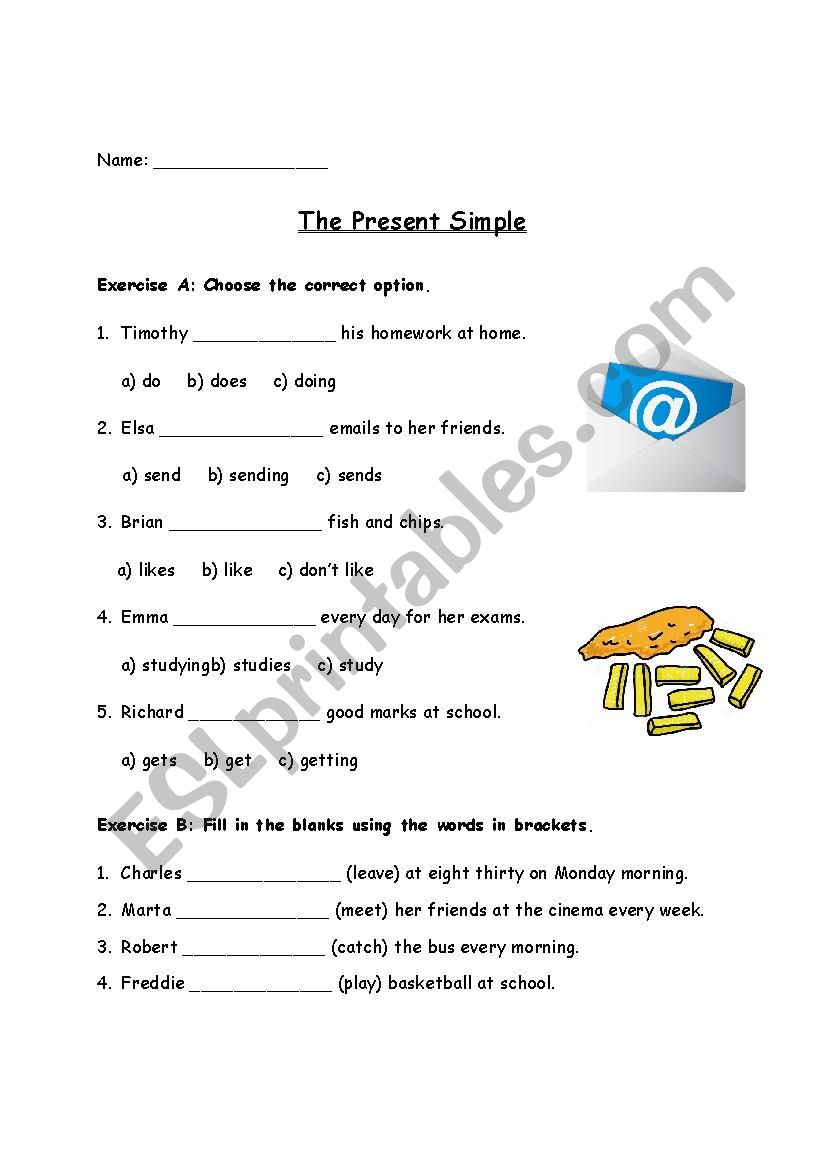 The present simple worksheet