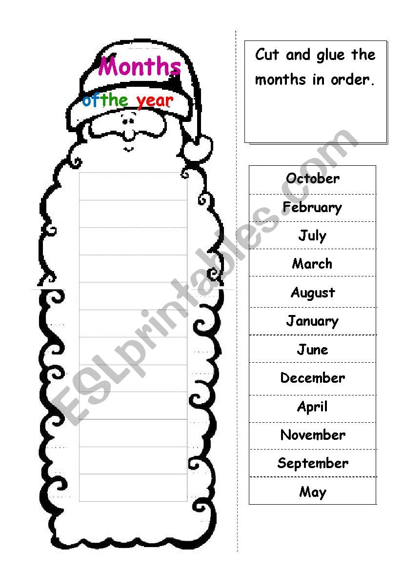 Months of the year worksheet