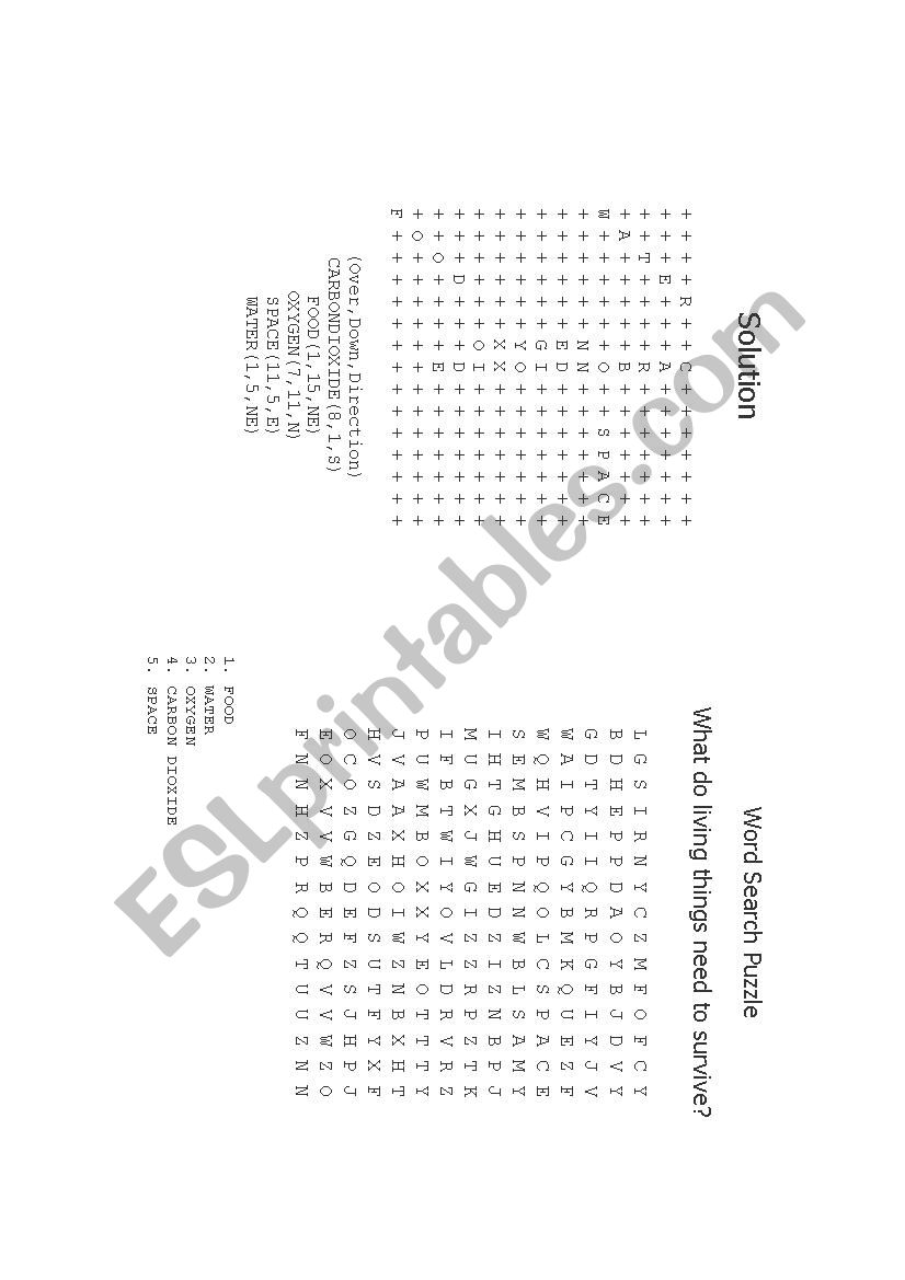 What Living Things Need worksheet