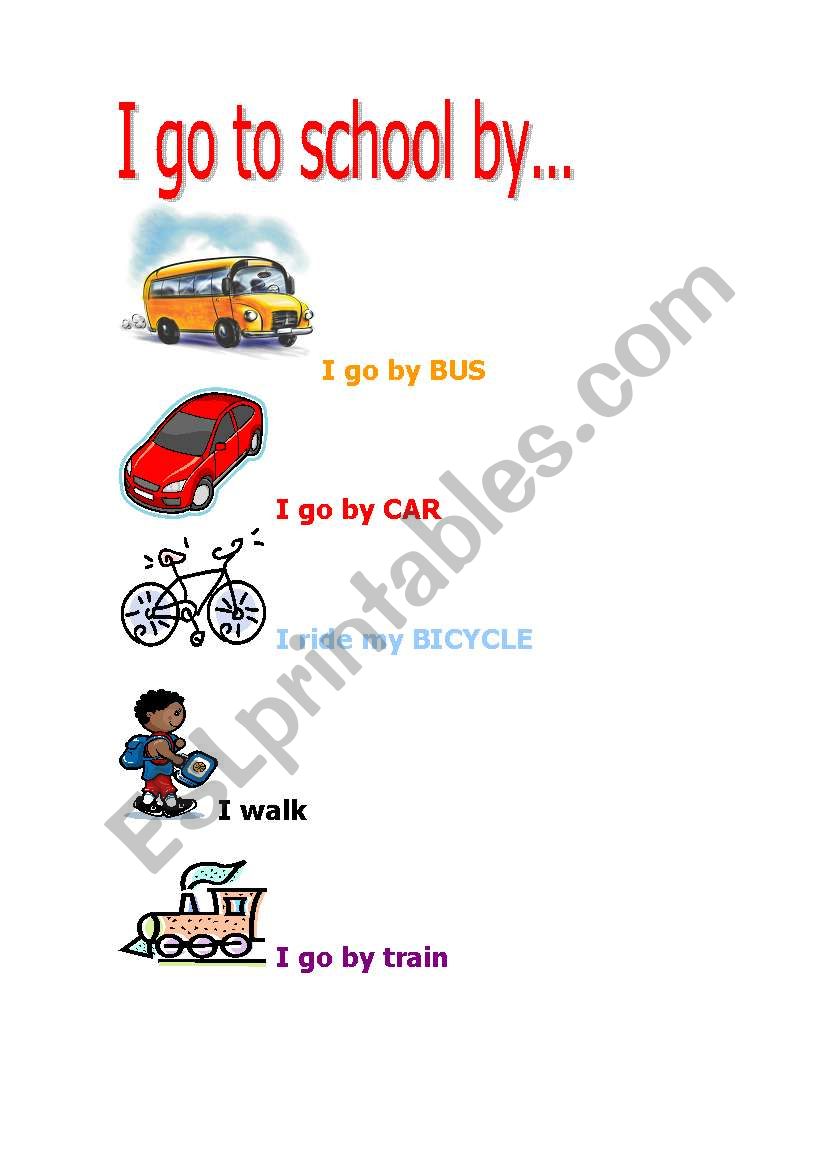 I go to schoo by worksheet
