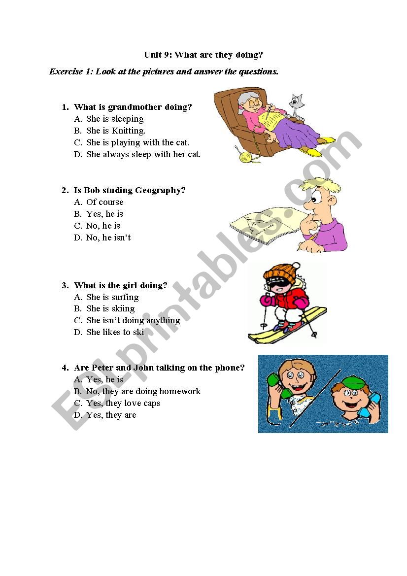 What are you doing? worksheet