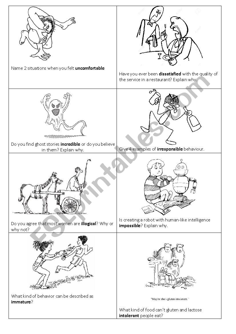 Negative prefixes worksheet