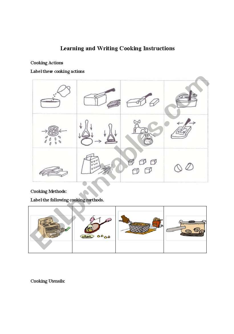 Learning and Writing Cooking Instructions