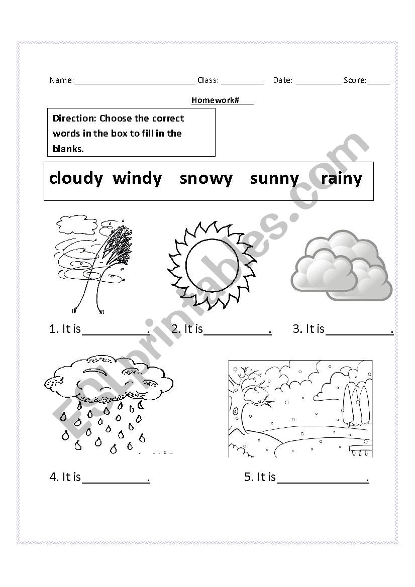 The Weather - Fill in the blanks