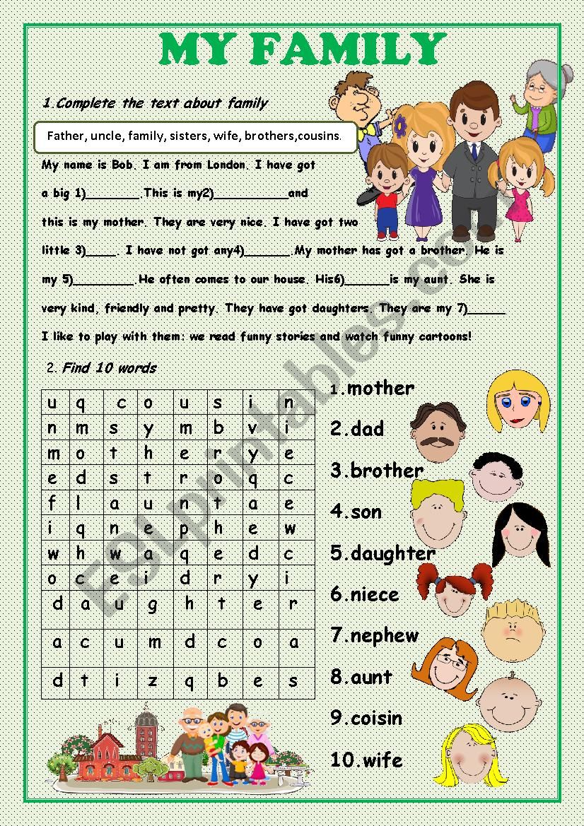 This is my family. part 3 worksheet