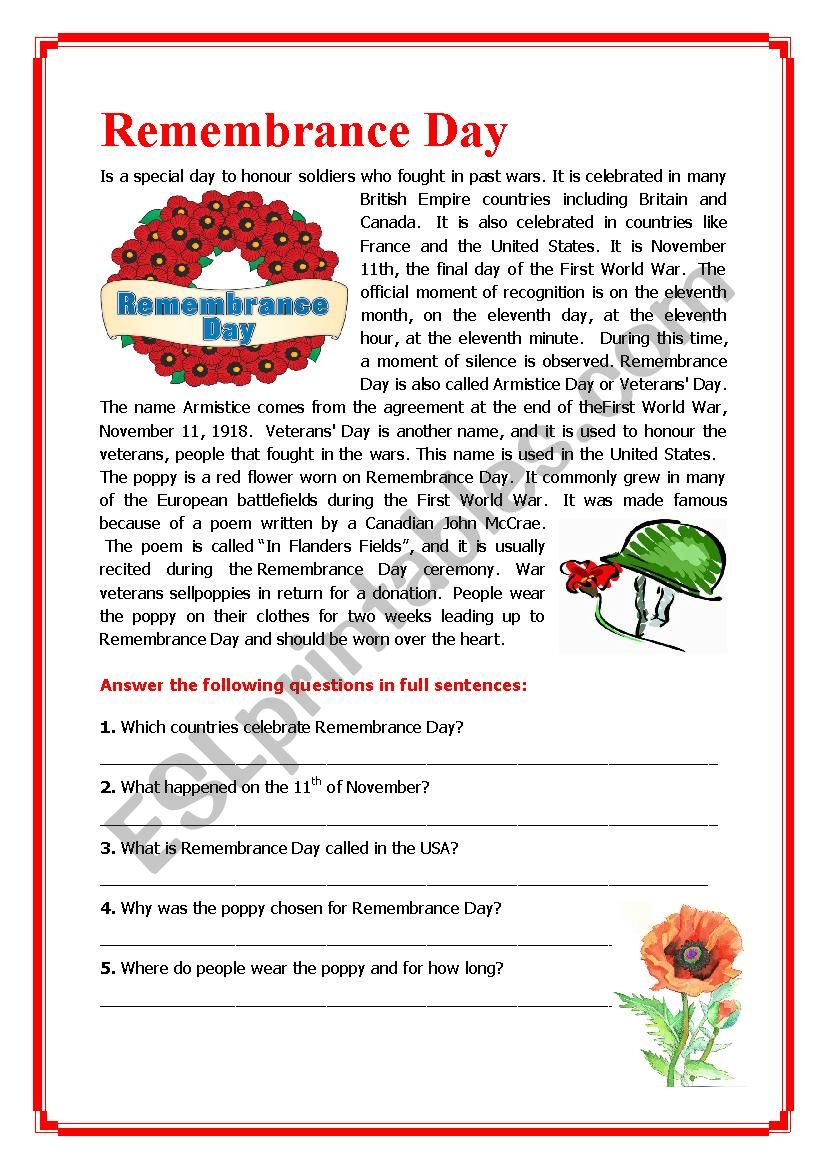 remembrance-day-esl-worksheet-by-elle81