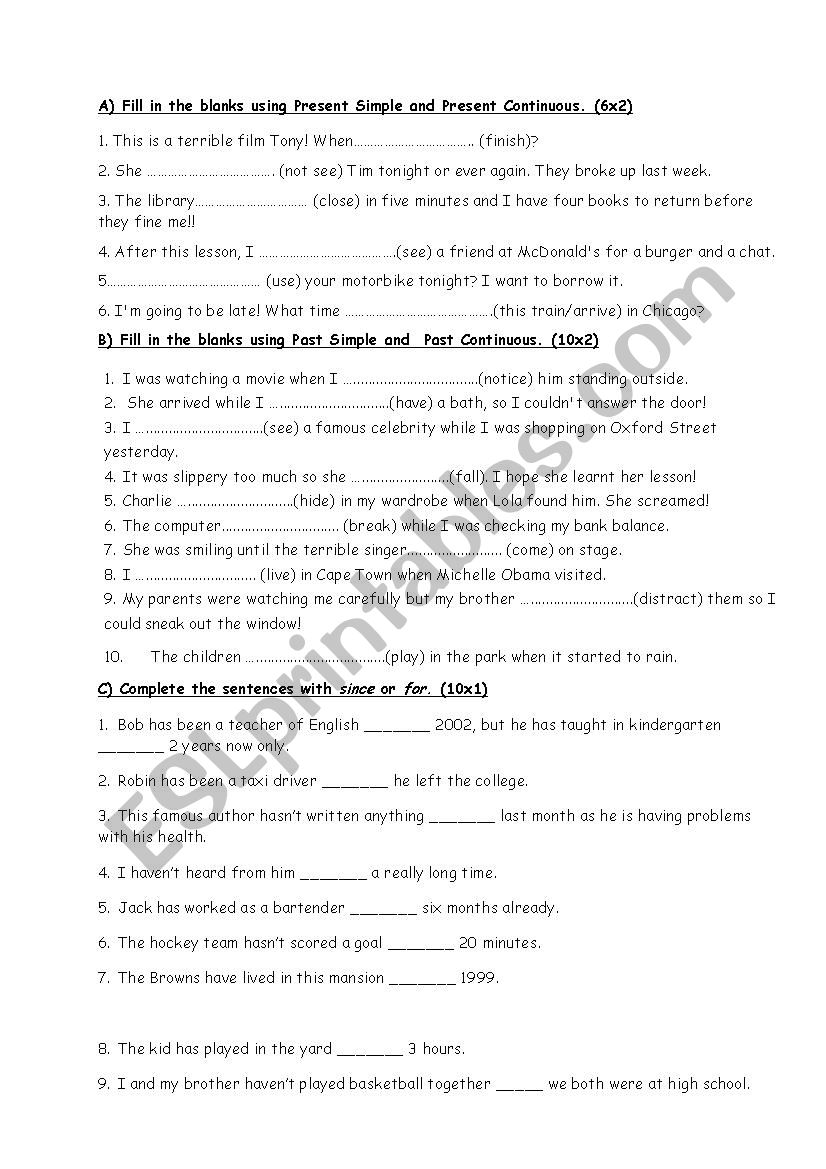 Quiz worksheet