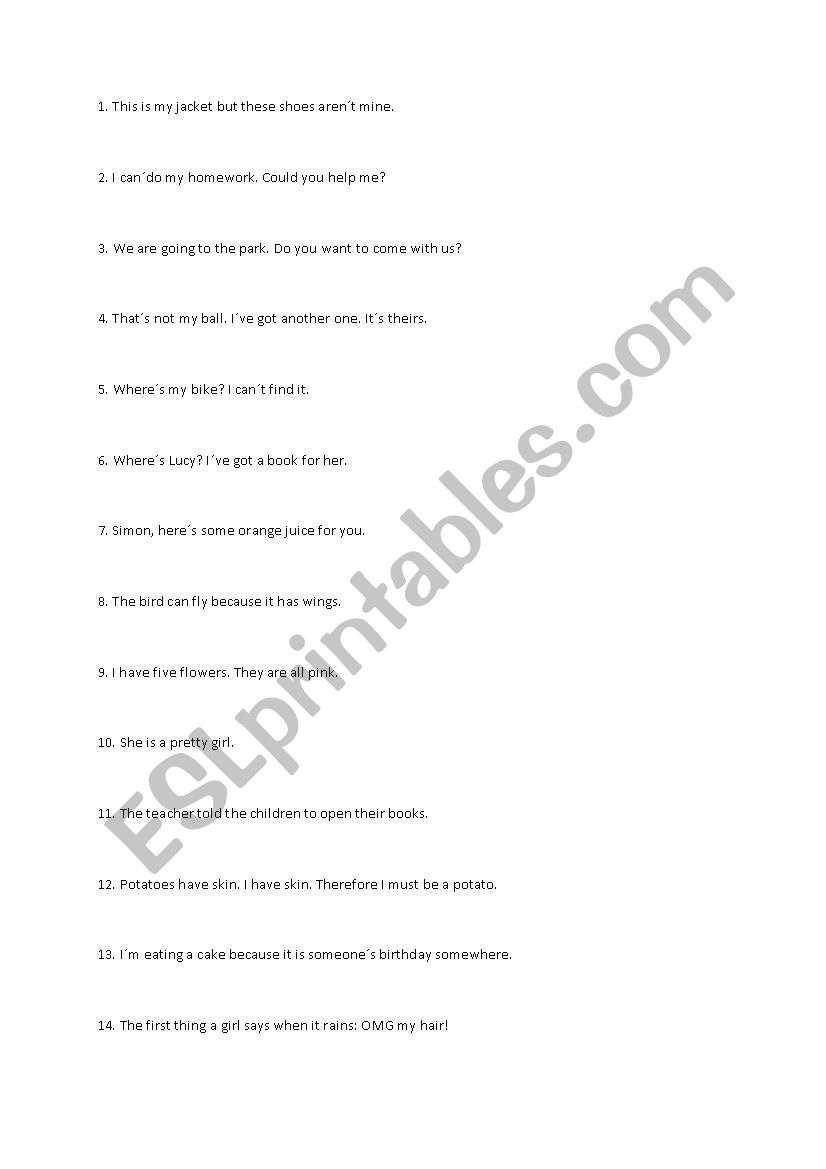 Pronouns competition 2 worksheet