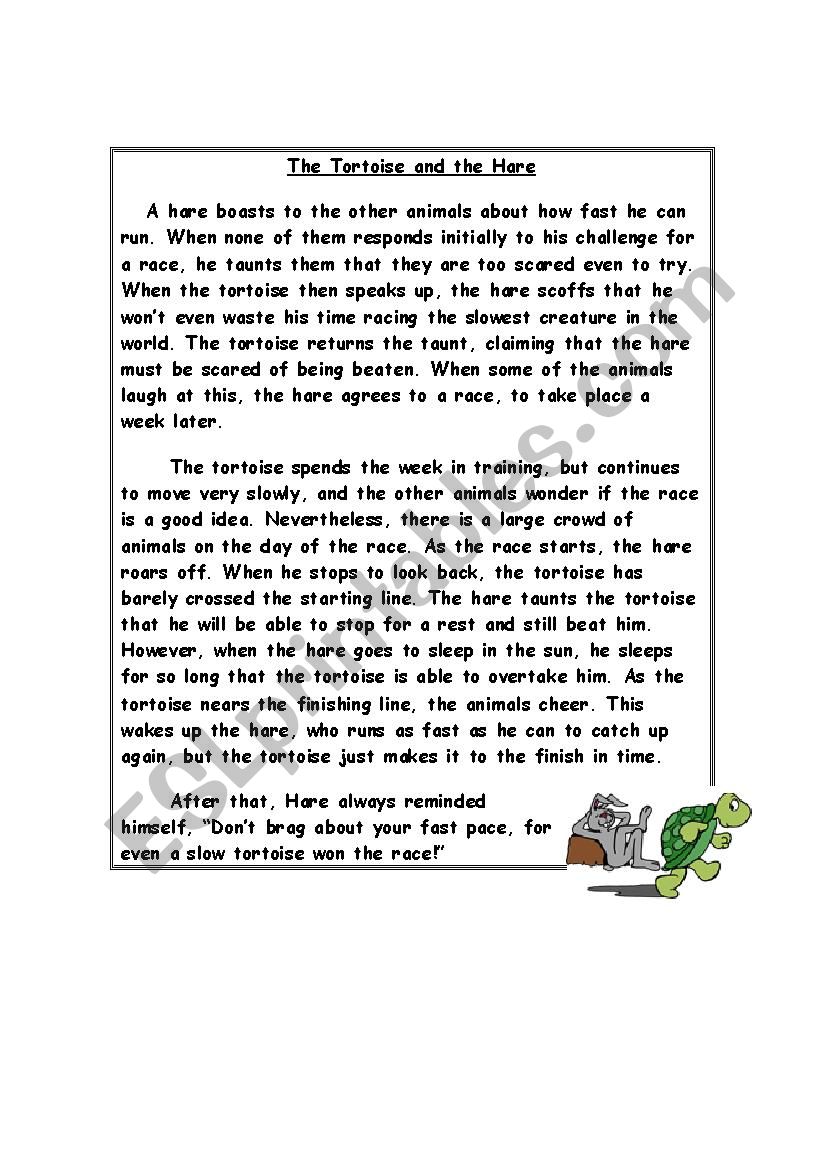 Fables worksheet