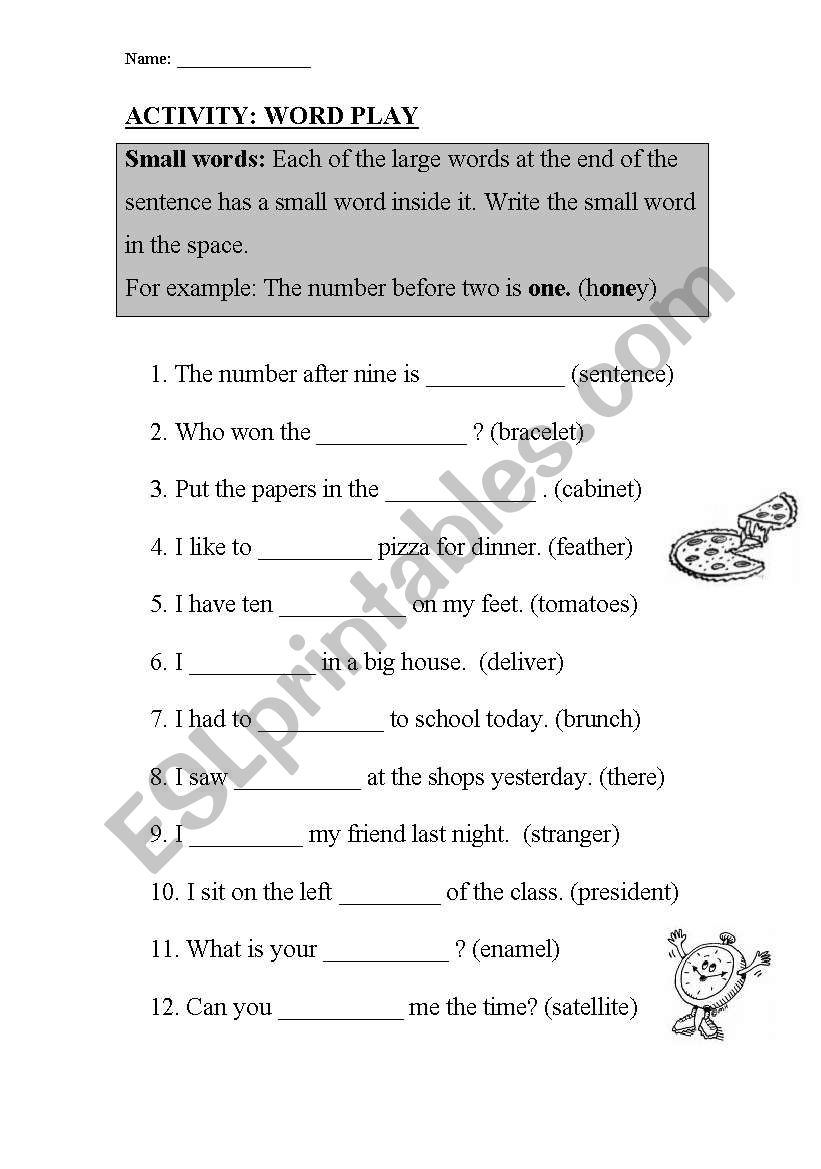 word play worksheet