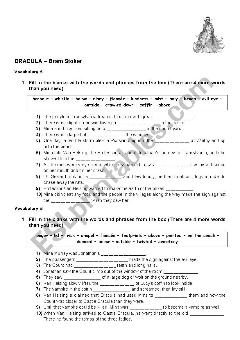 Dracula - Vocabulary worksheet