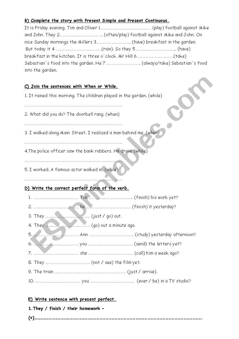 worksheet worksheet