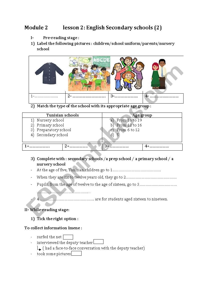 Secondary English Worksheets