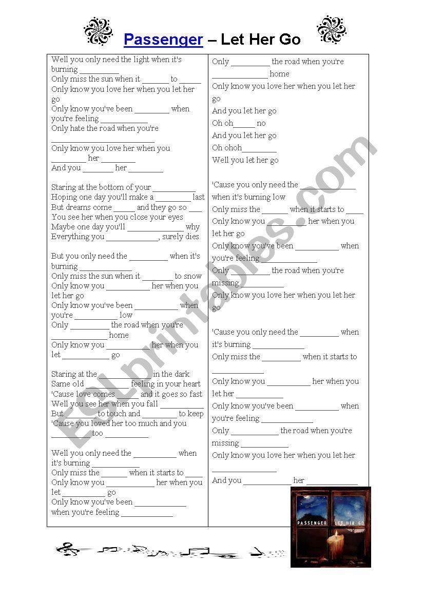 Passenger - Let Her Go! worksheet