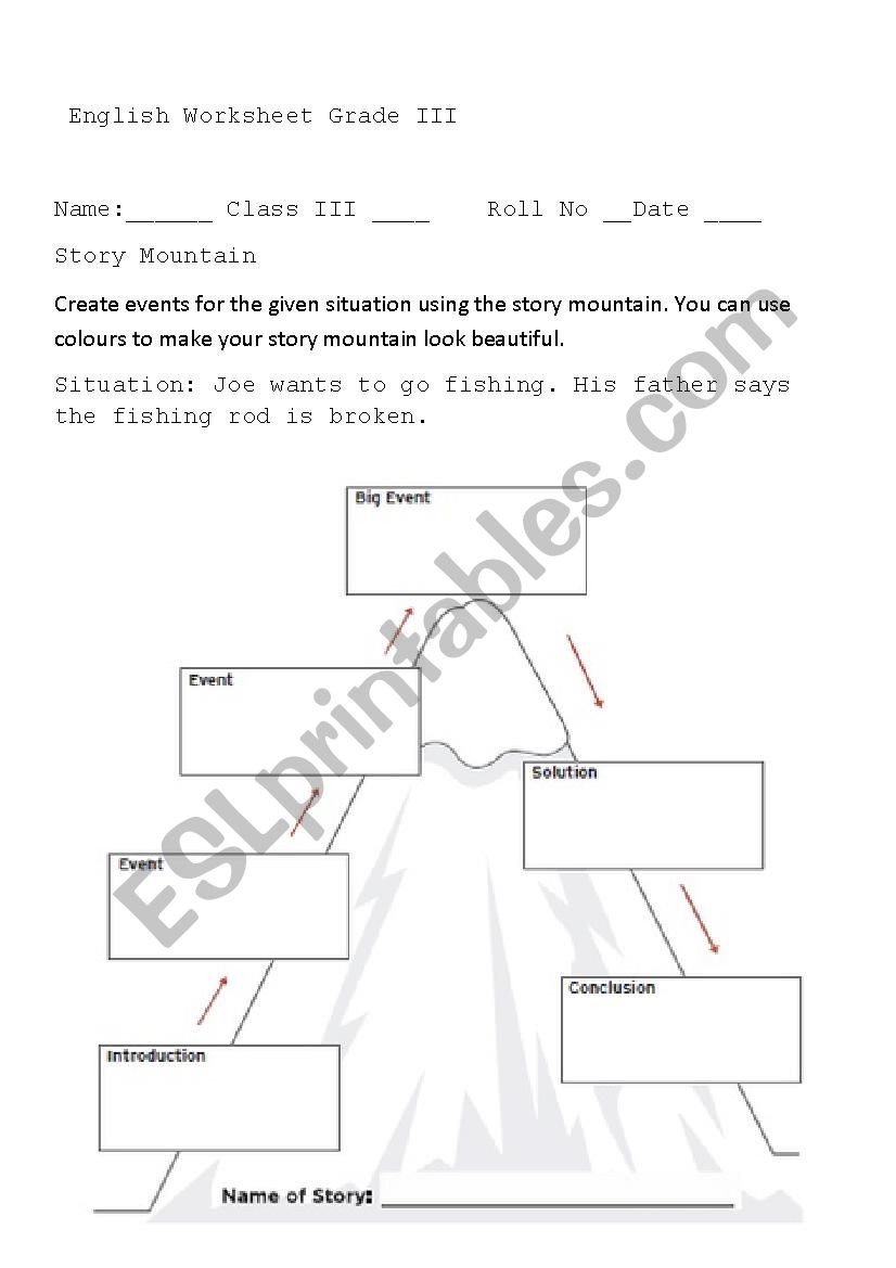 Story Mountain worksheet