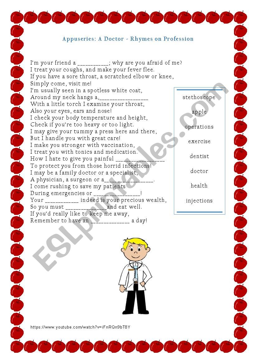 A Doctor-rhyme worksheet