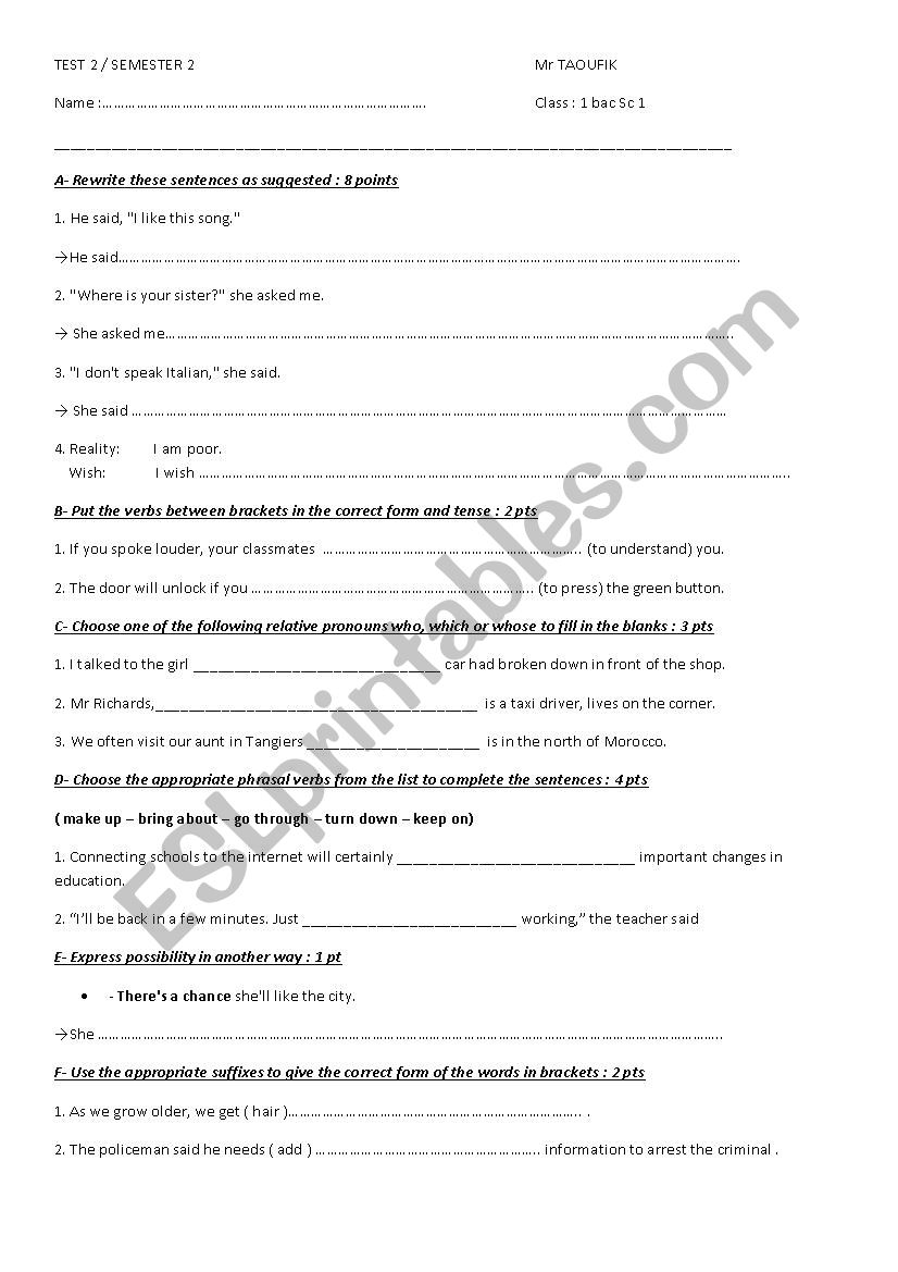 quiz  worksheet