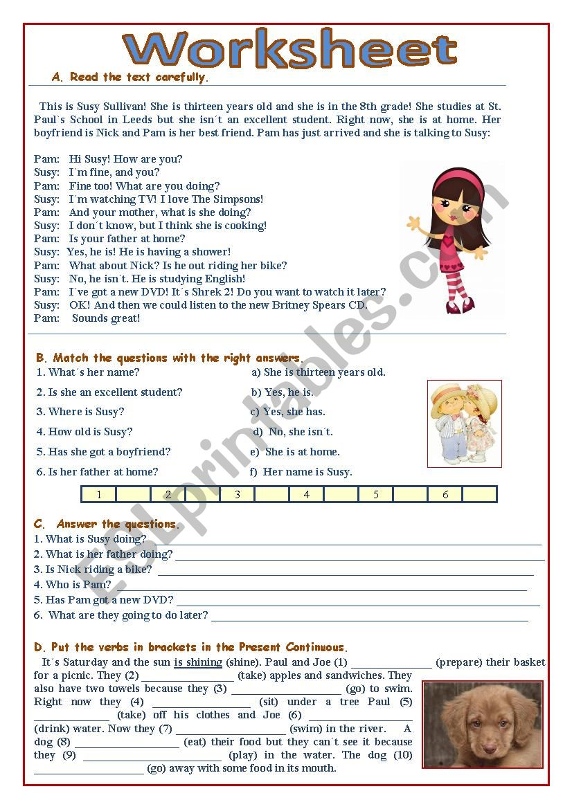 Susy worksheet