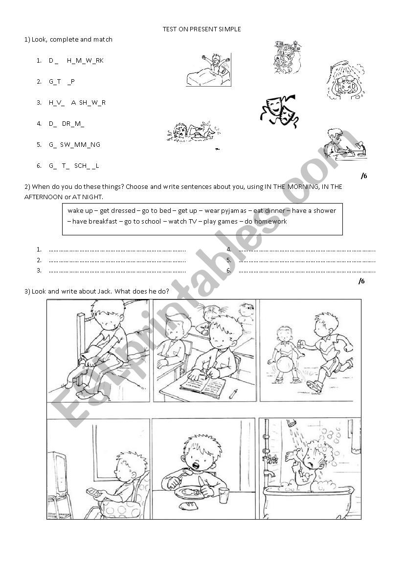 Present simple worksheet