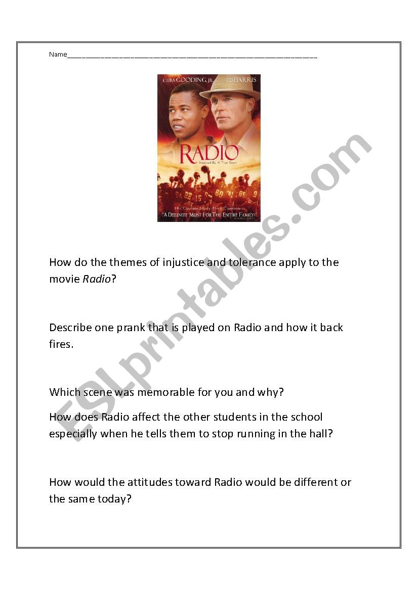 Radio worksheet