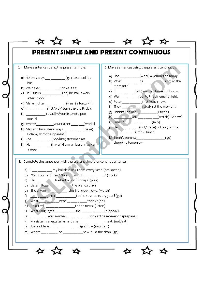 Present Simple and Present continuous