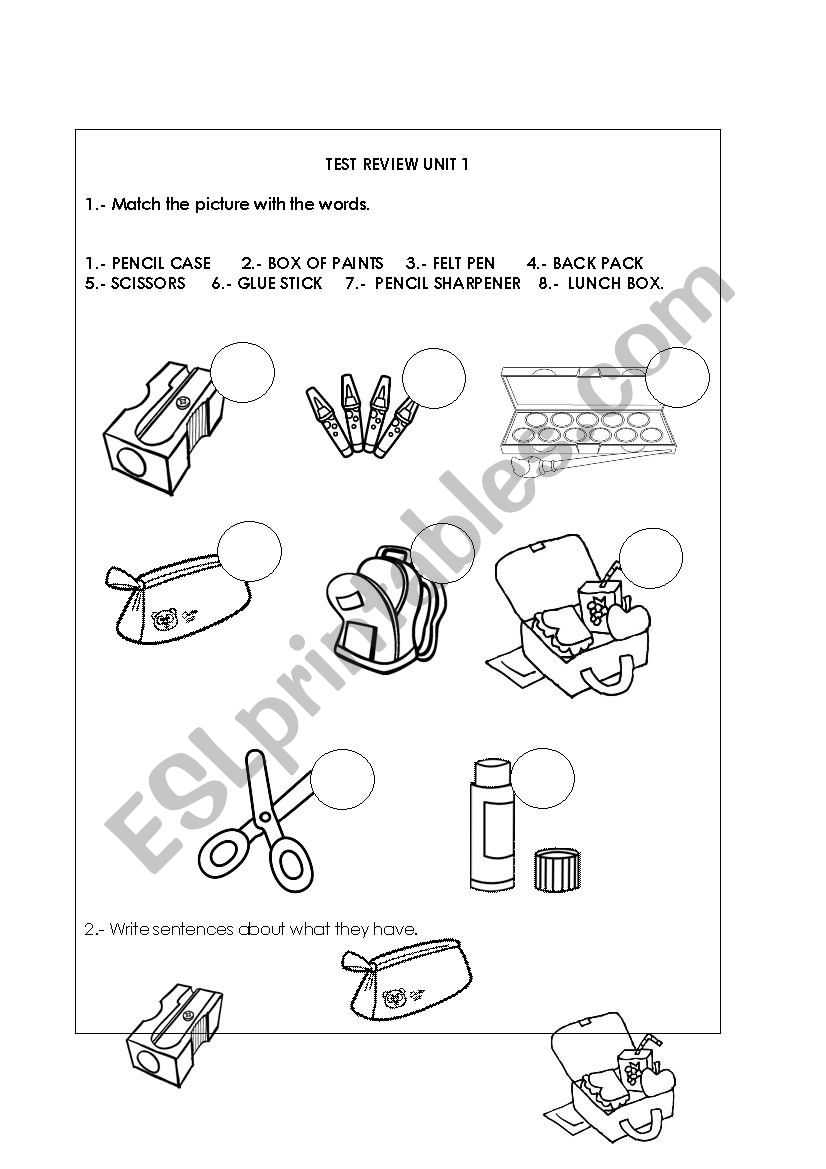 my lunch box worksheet
