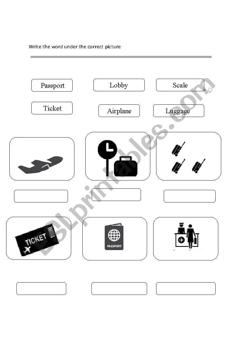 travelling  worksheet