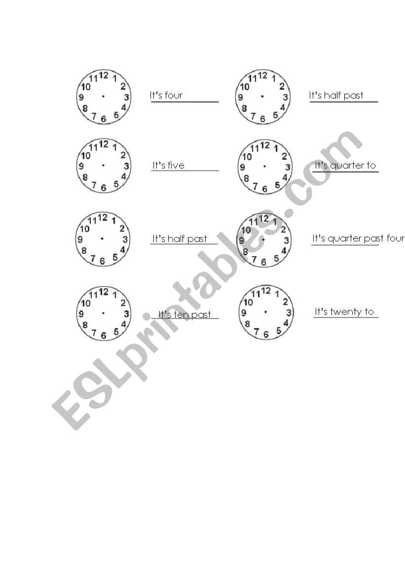 What time is it? worksheet