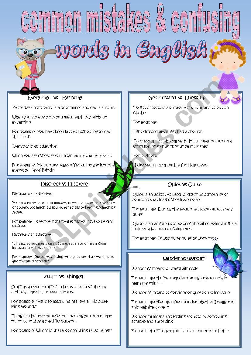 Common Mistakes and Confusing Words in English