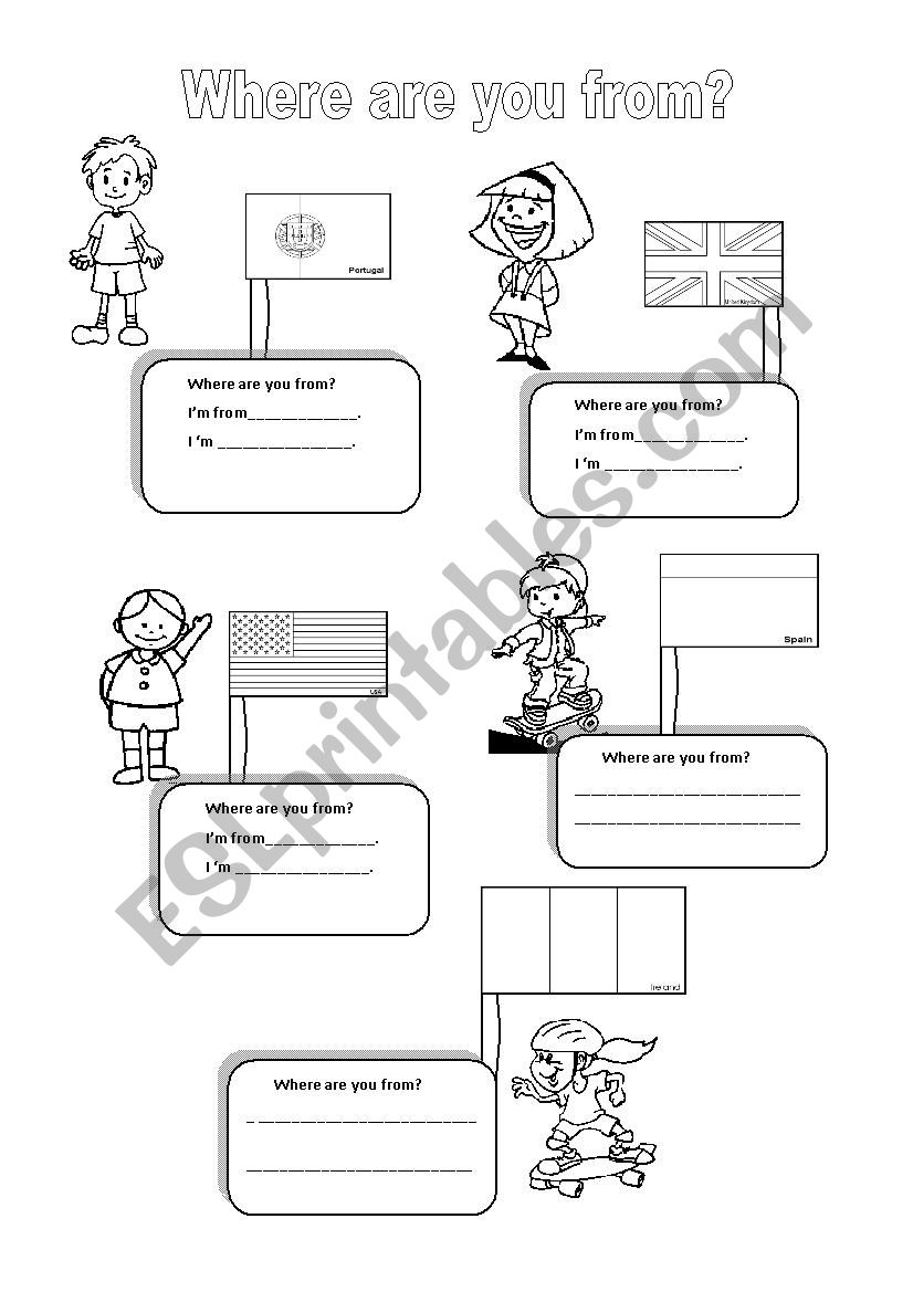 where are you from? worksheet