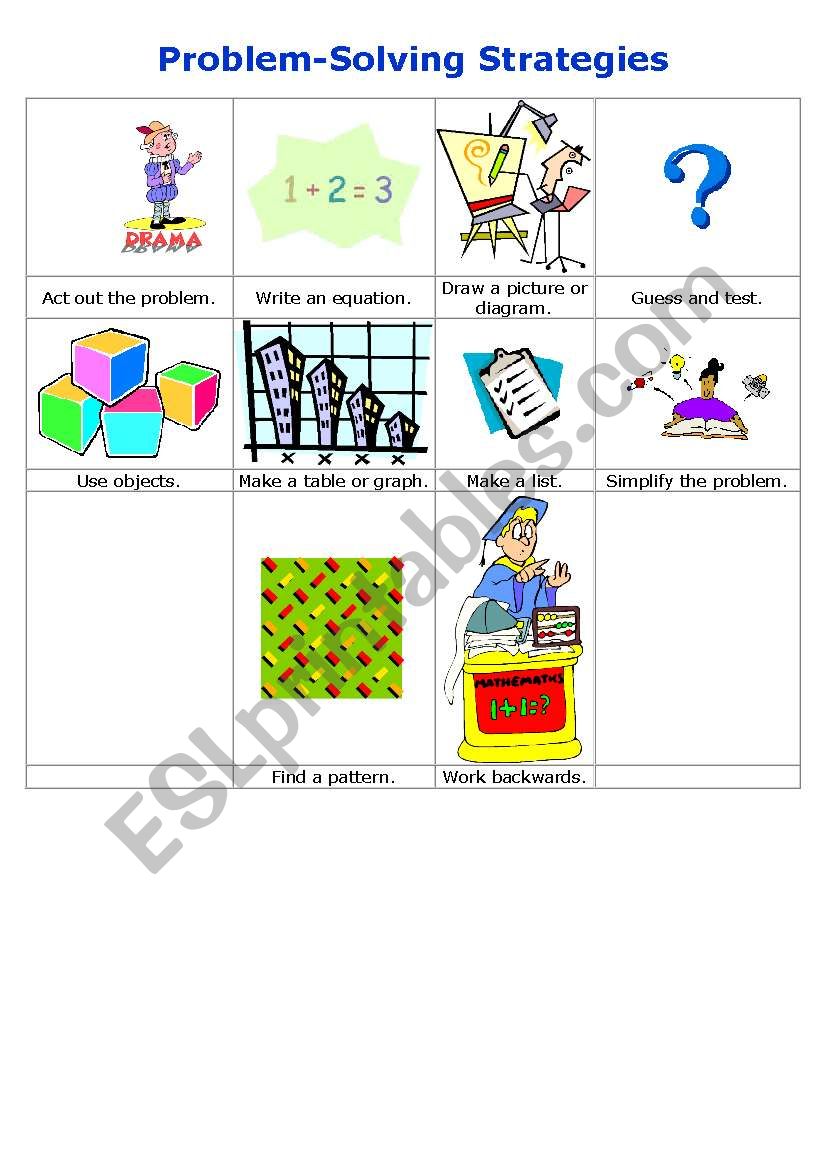 Problem Solving Strategies worksheet