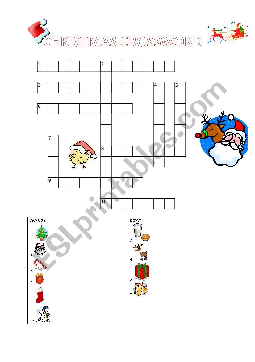 Christmas Crossword worksheet