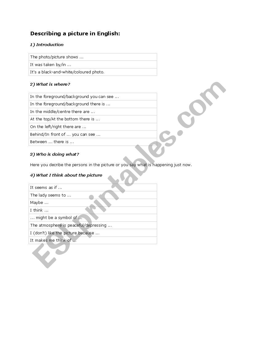 picture worksheet
