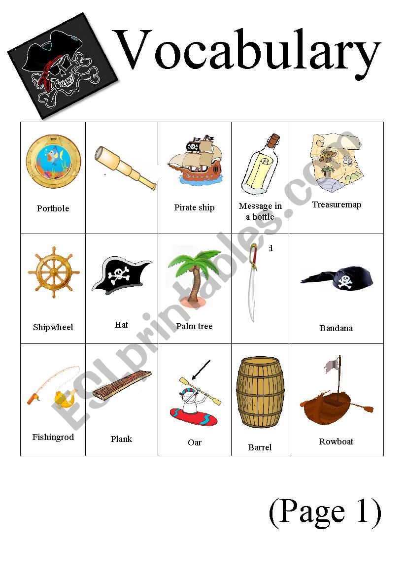 vocabulary of piracy worksheet