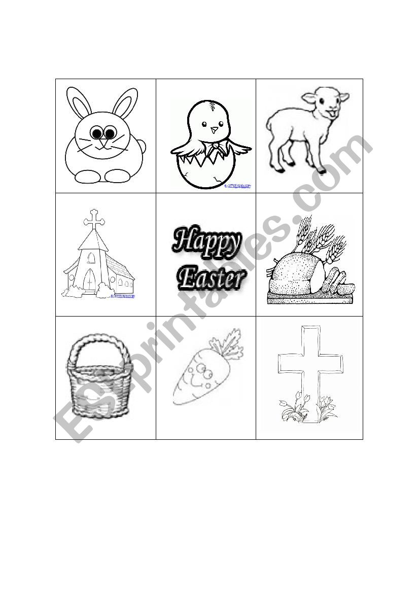 easter bingo worksheet