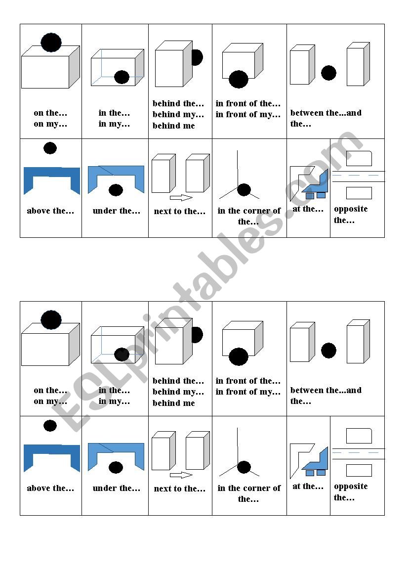 Prepositions of place worksheet