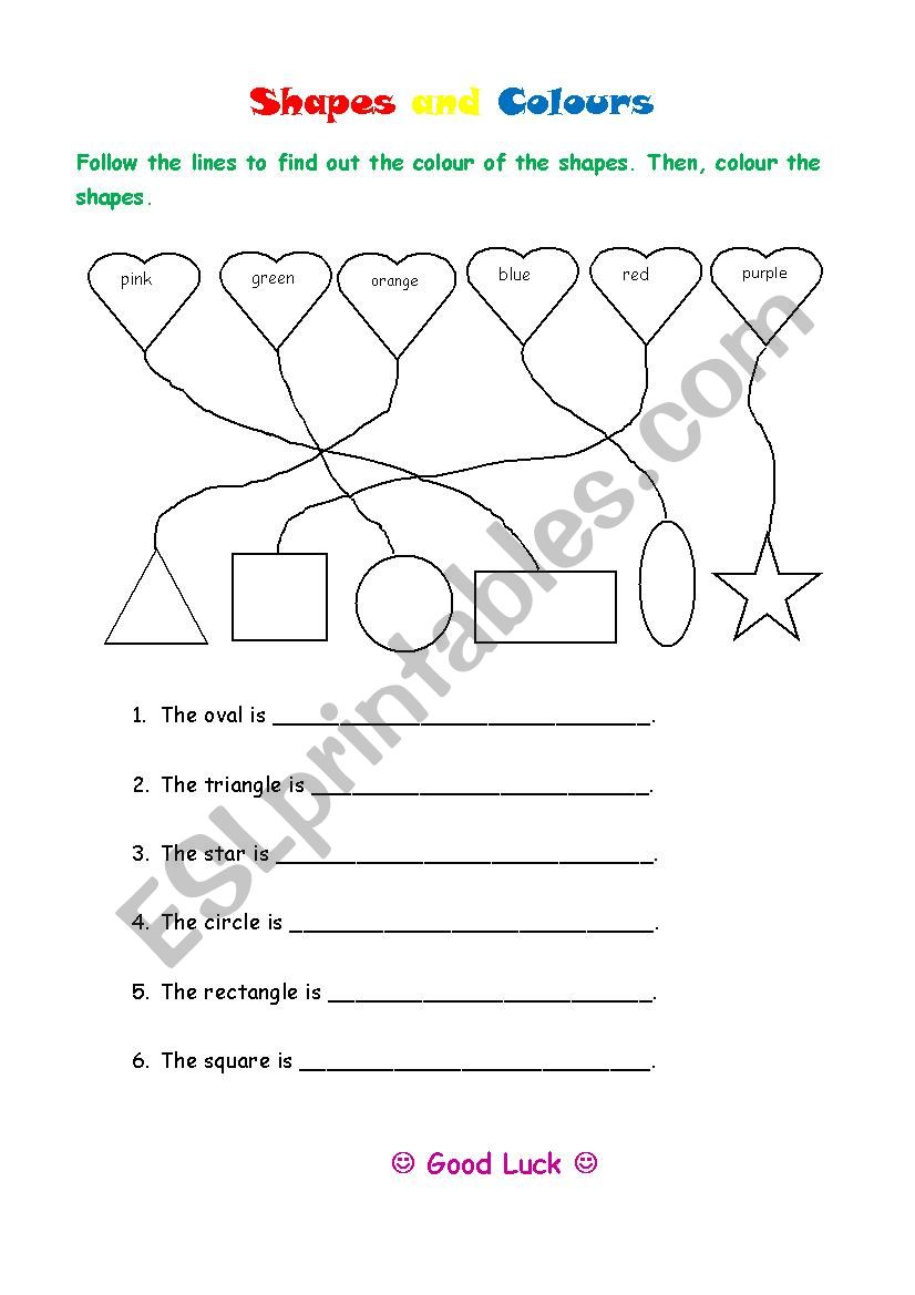 Shapes and Colour worksheet