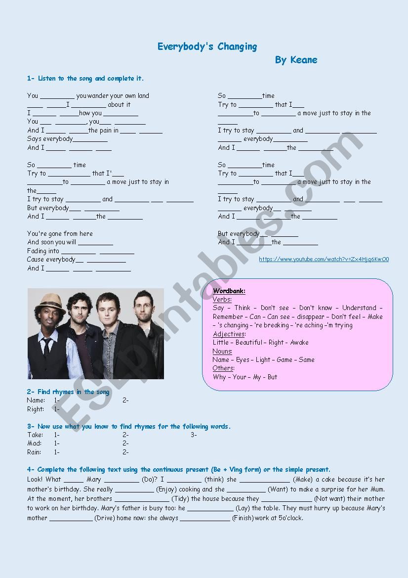 EverybodyÂ´s changing worksheet