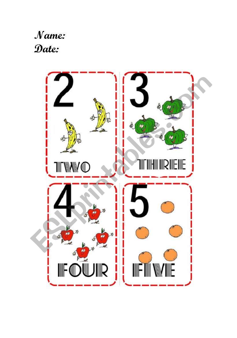 two three four and five worksheet