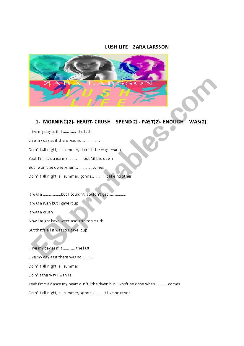 lush life song worksheet worksheet