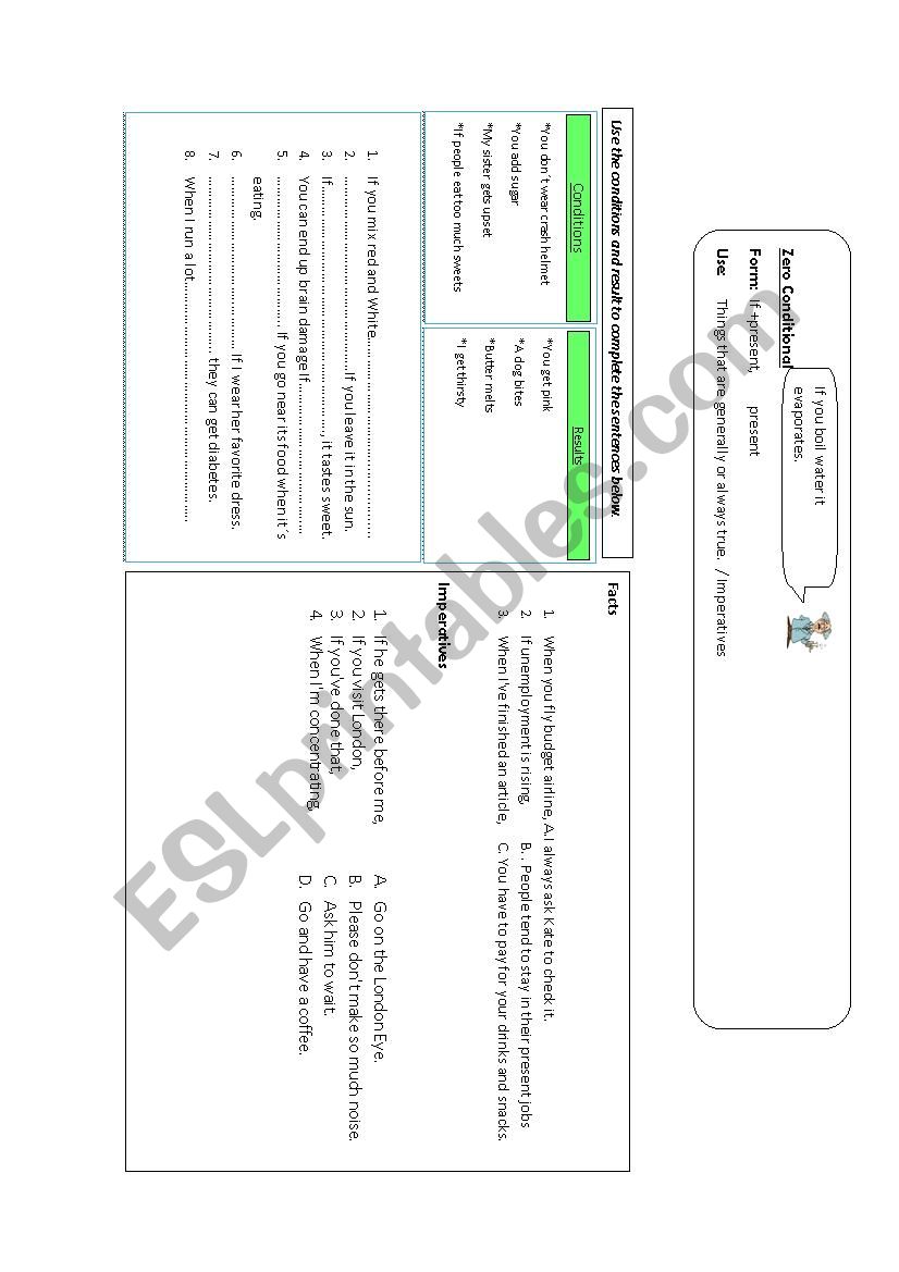 ZERO CONDITONAL worksheet