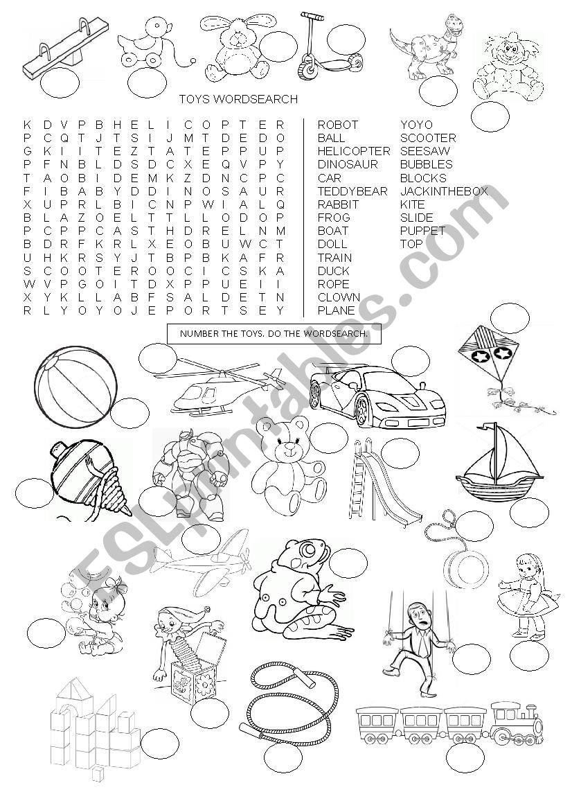  TOYS  - WORDSEARCH worksheet