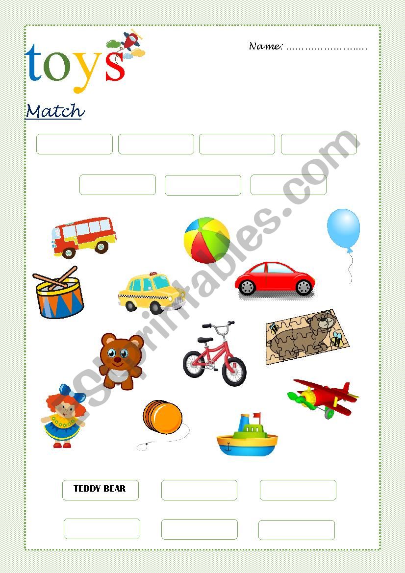 Toys worksheet