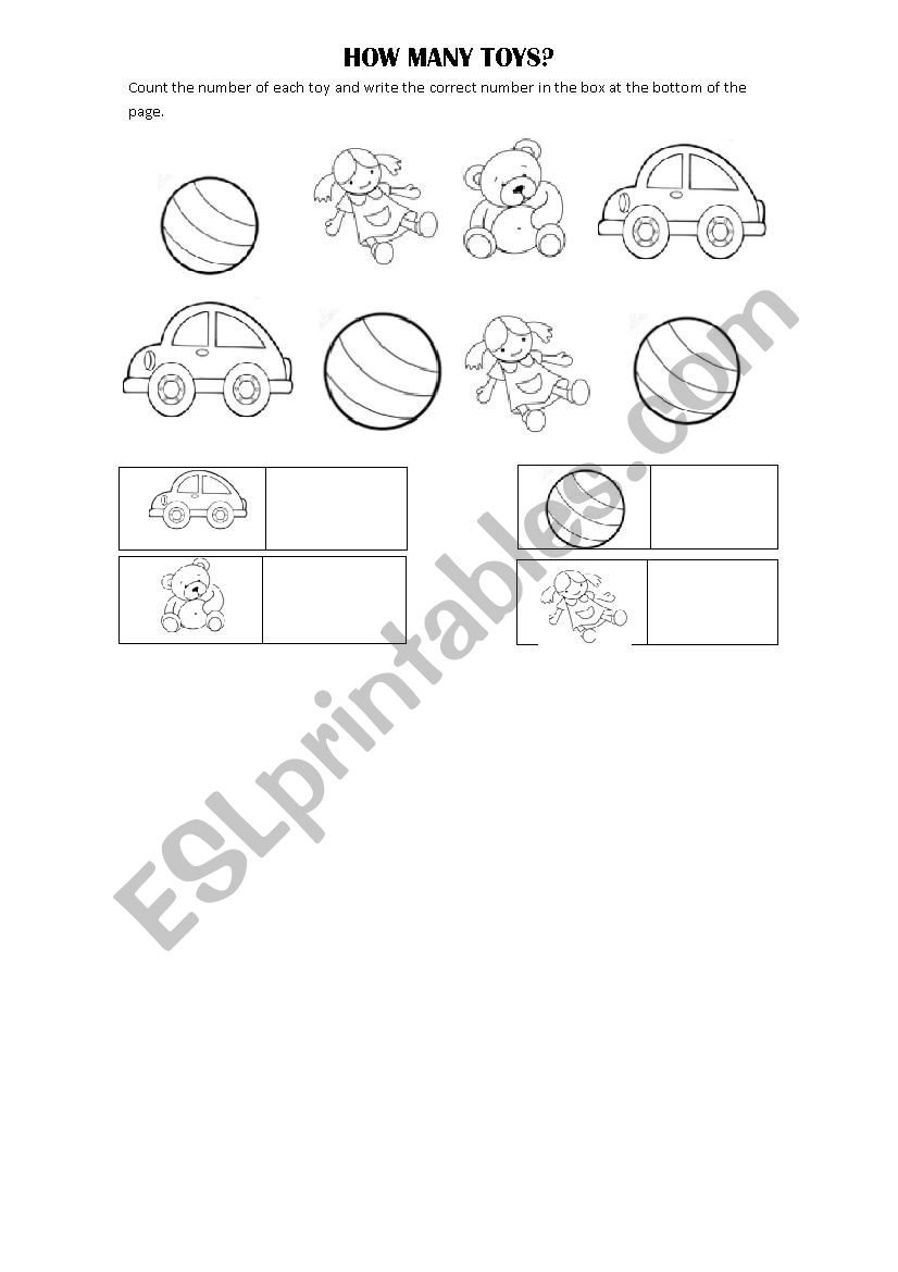How many toys? worksheet