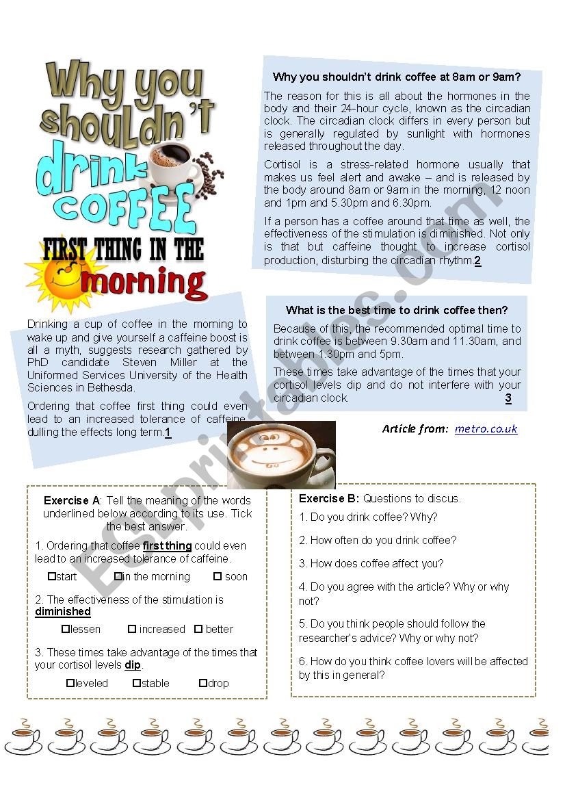 Why you shouldnÂ´t drink coffee first thing in the morning